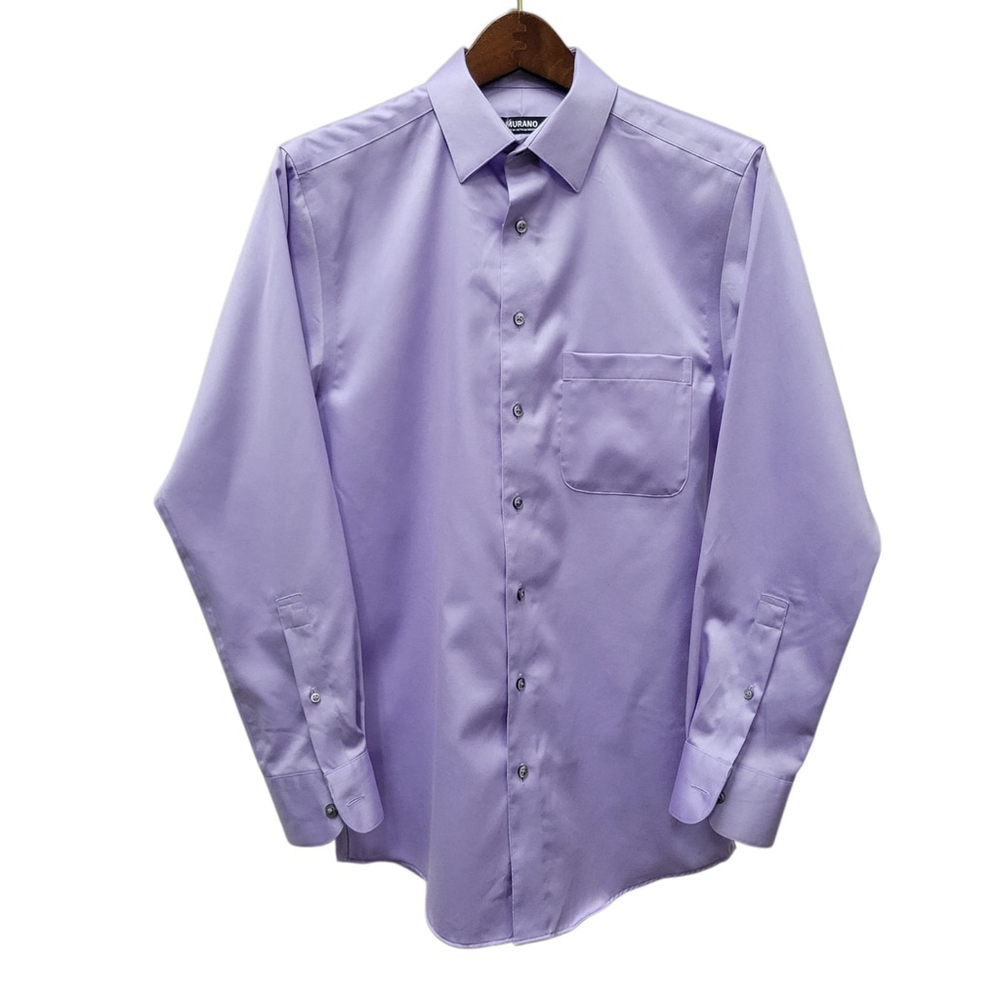 Murano Men's Cotton Elastane Blend Long-Sleeves Dress Shirt Size 14.5/32